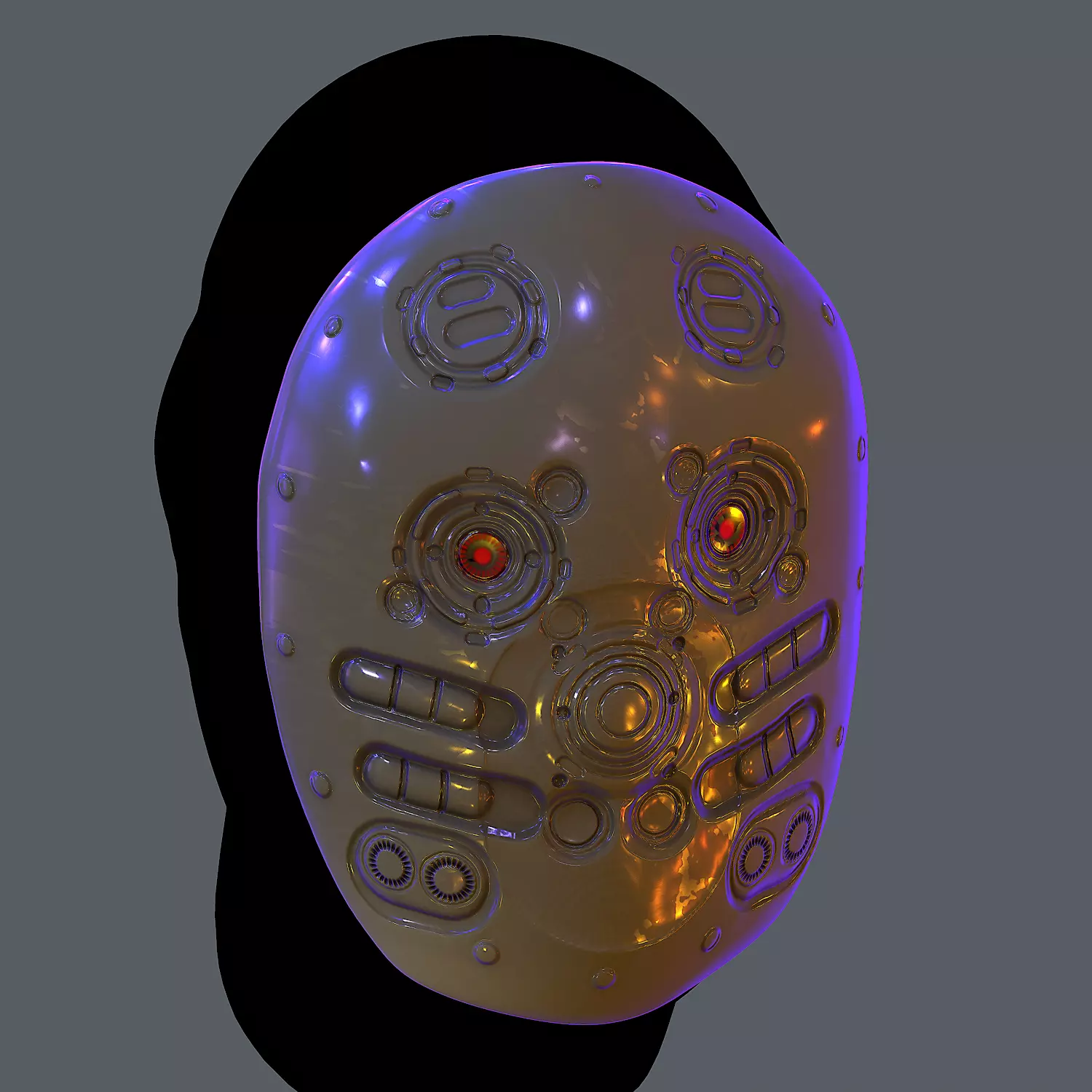 Gas mask helmet scifi Low-poly character art game space   Low-poly 3D model_0