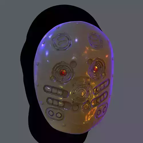 Gas mask helmet scifi Low-poly character art game space  