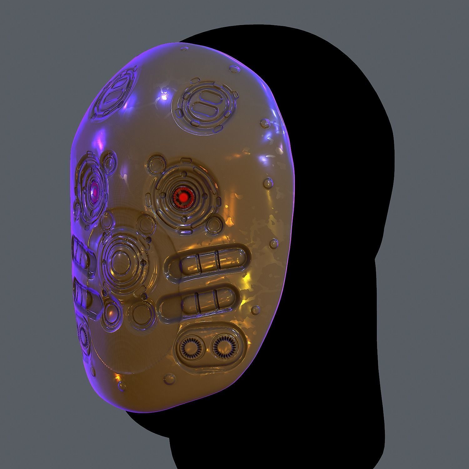 Gas mask helmet scifi Low-poly character art game space   Low-poly 3D model_3