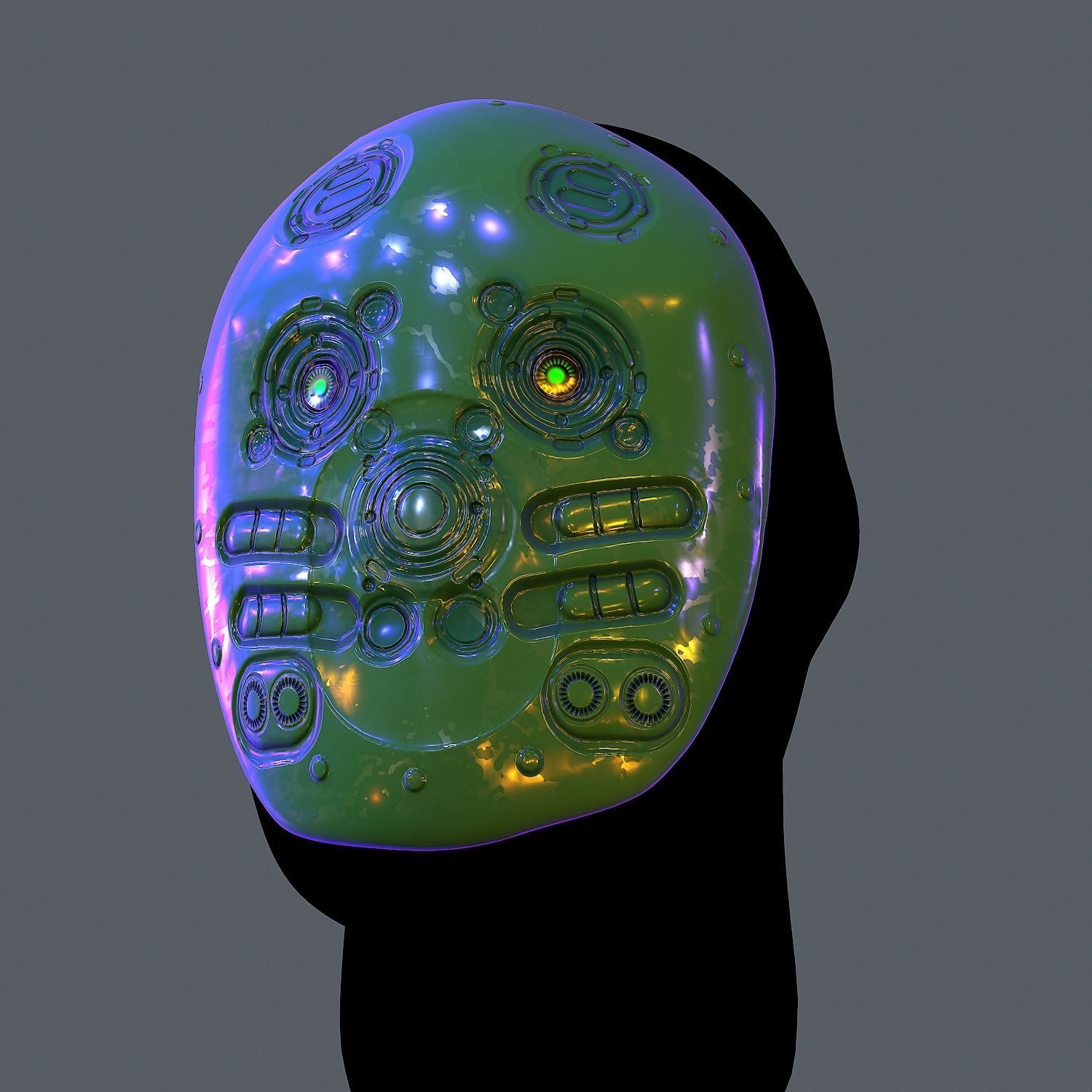 Gas mask helmet scifi Low-poly character art game space   Low-poly 3D model_4