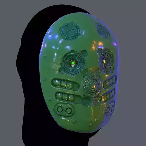 Gas mask helmet scifi Low-poly character art game space  