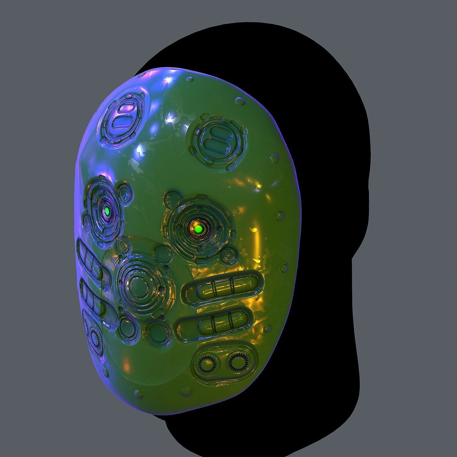 Gas mask helmet scifi Low-poly character art game space   Low-poly 3D model_2