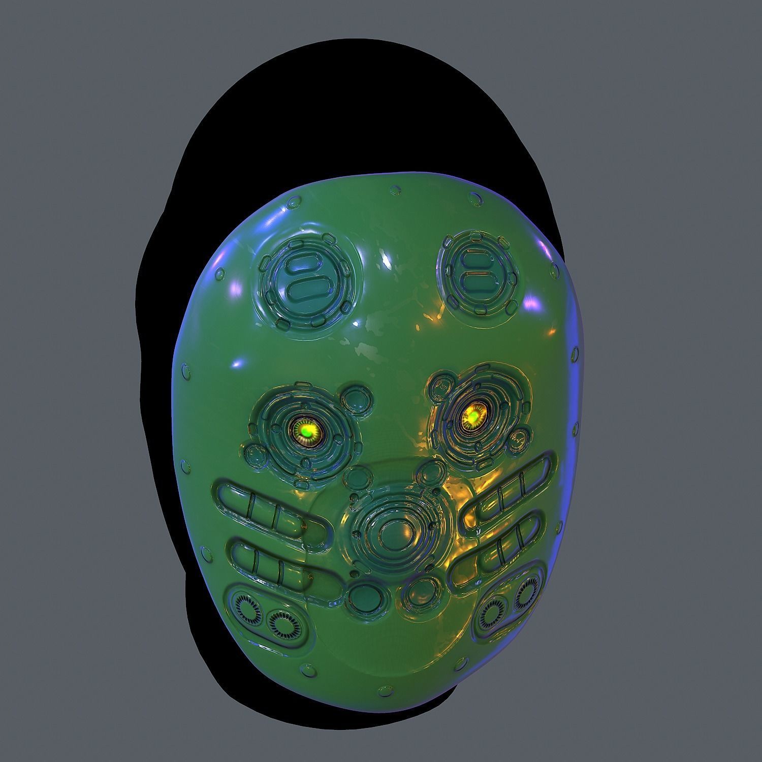 Gas mask helmet scifi Low-poly character art game space   Low-poly 3D model_3