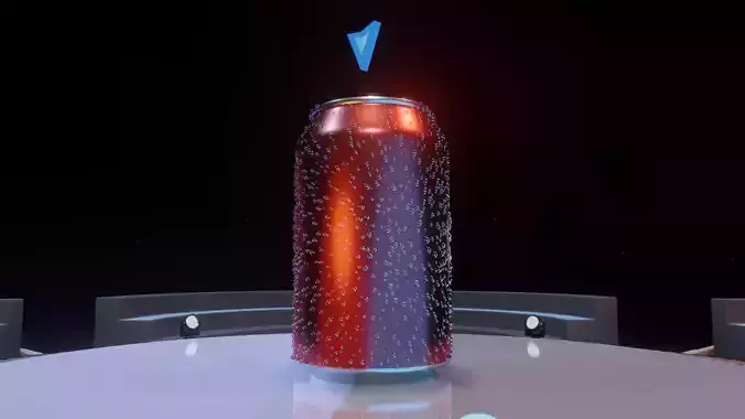 Chilled Beer Soda Can tin with Water droplets on the side