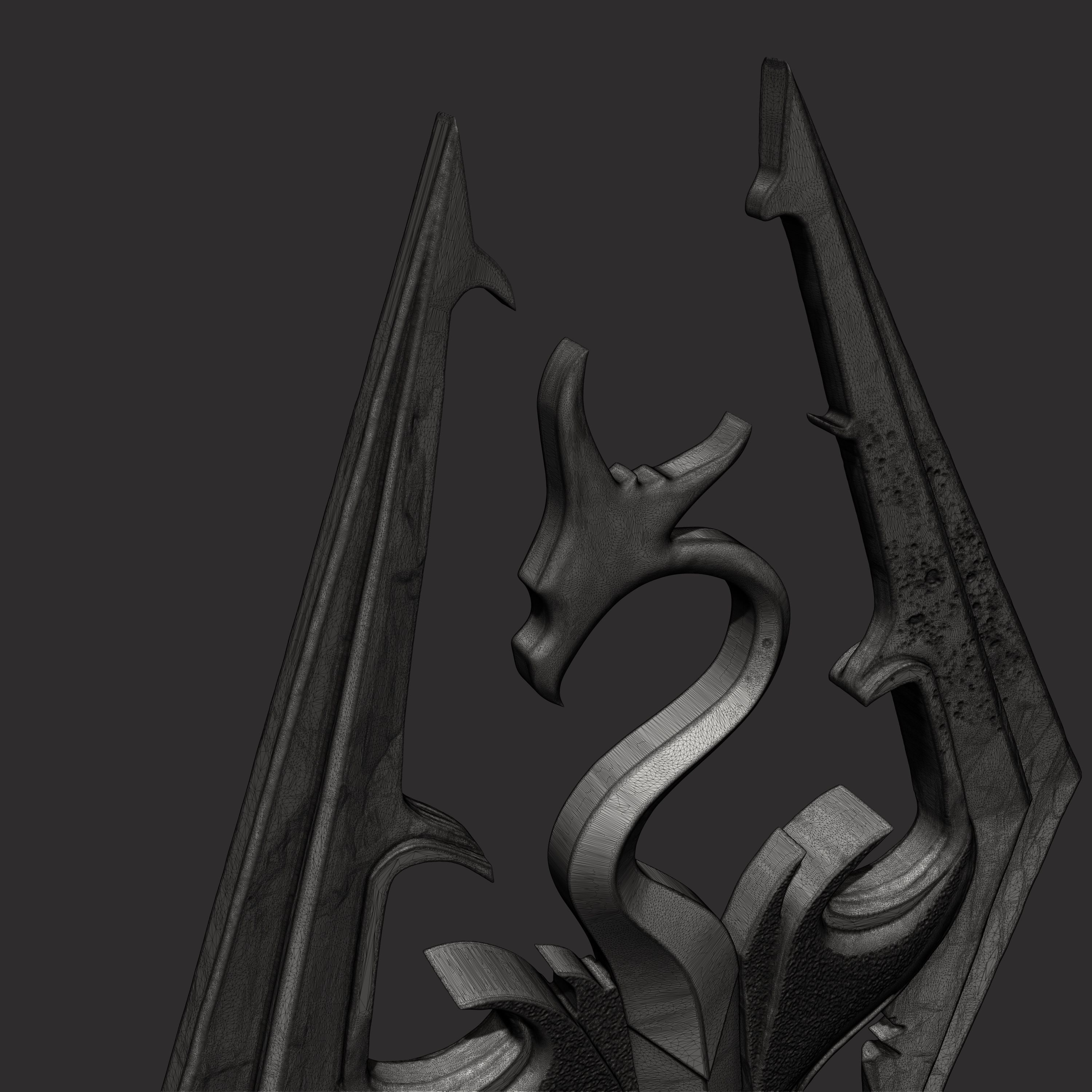 Skyrim elder scrolls logo 3D print model_28