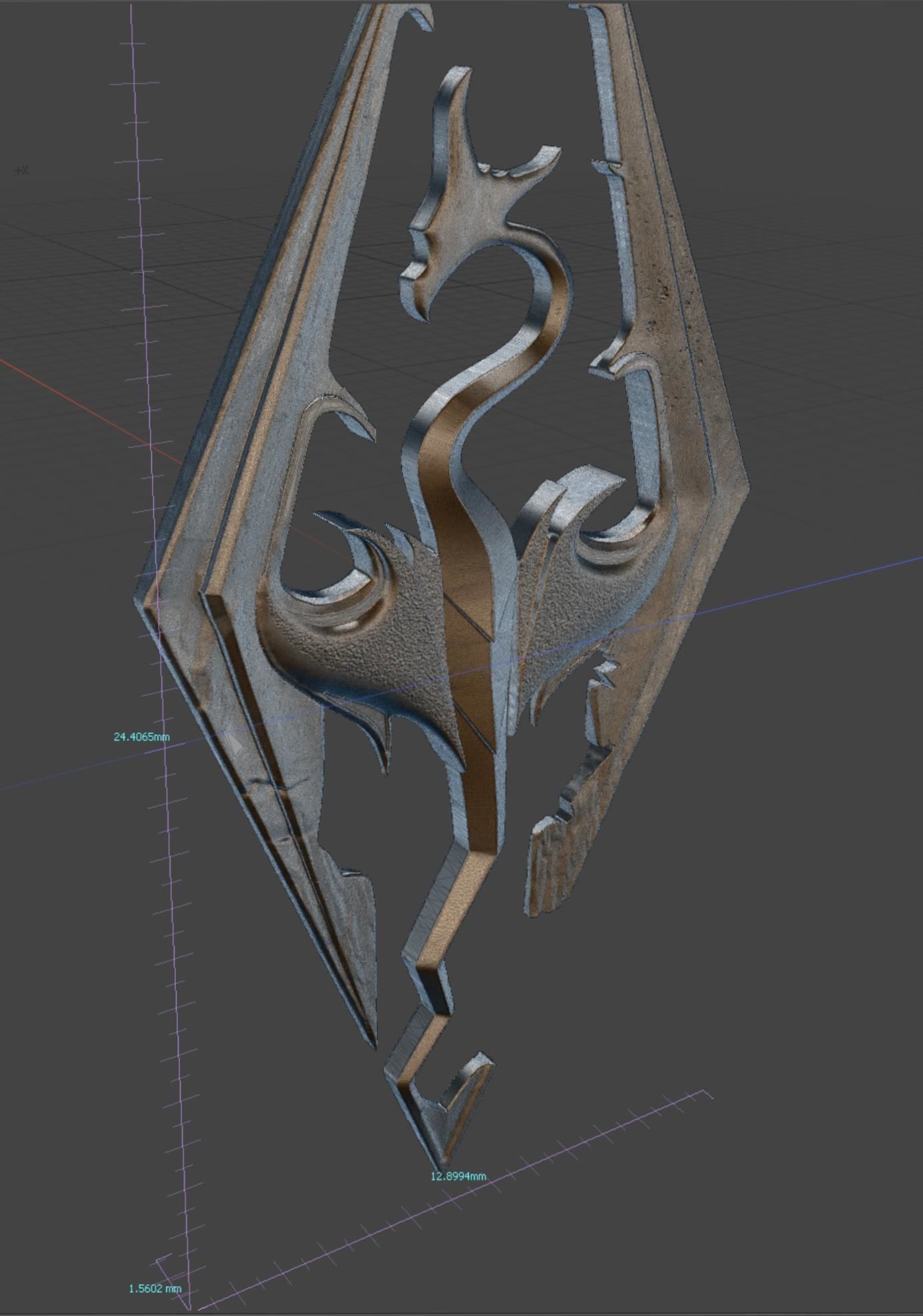 Skyrim elder scrolls logo 3D print model_7