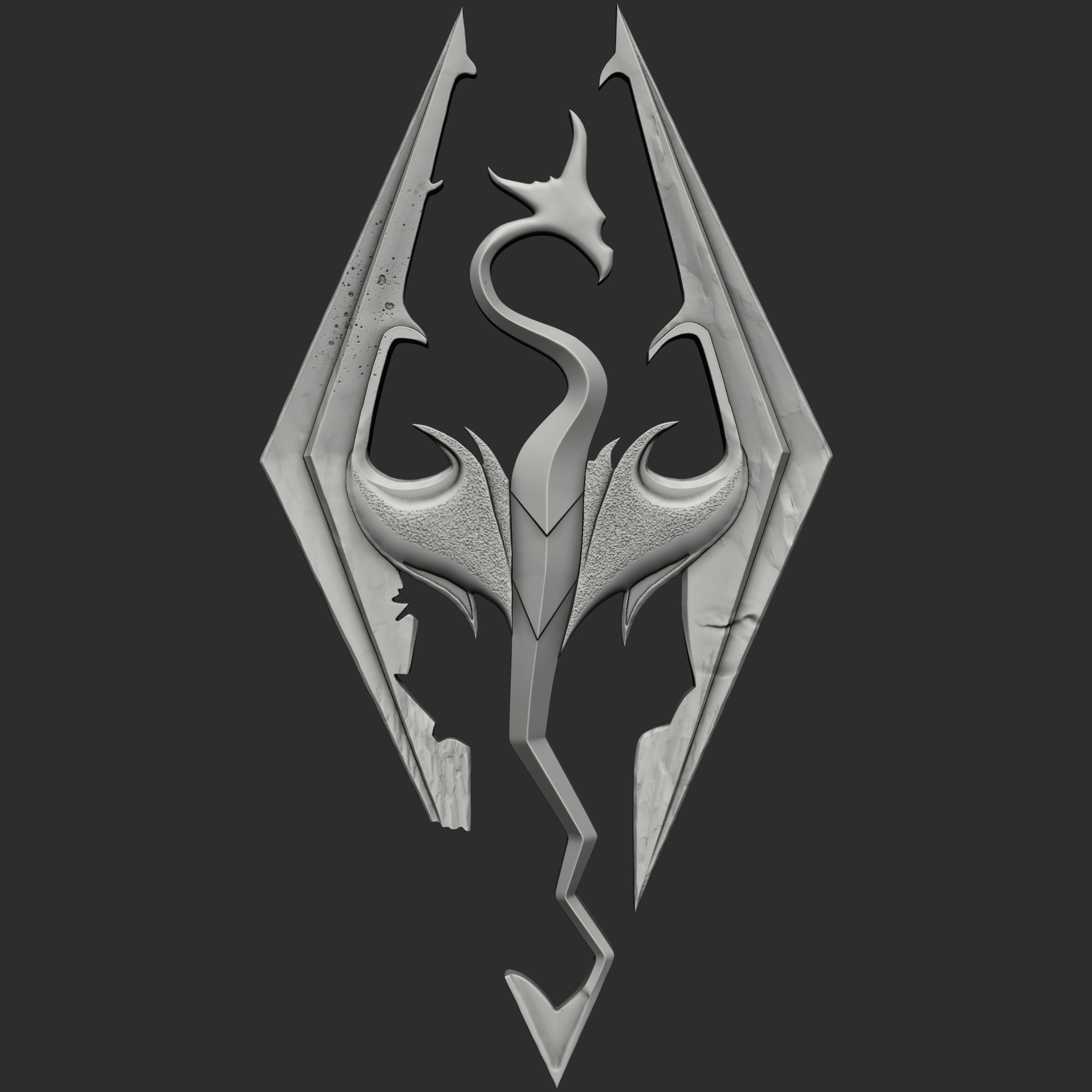 Skyrim elder scrolls logo 3D print model_29