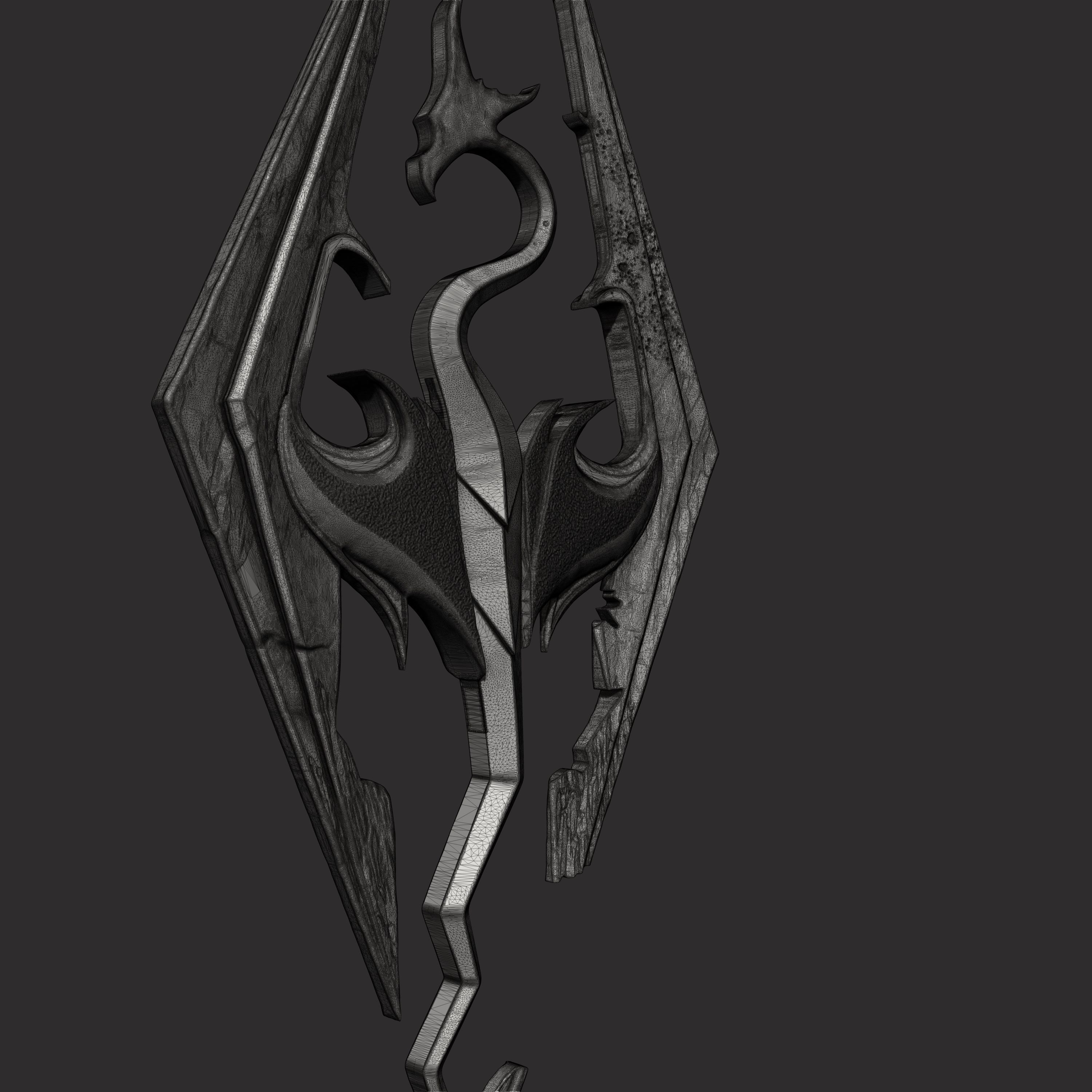 Skyrim elder scrolls logo 3D print model_37