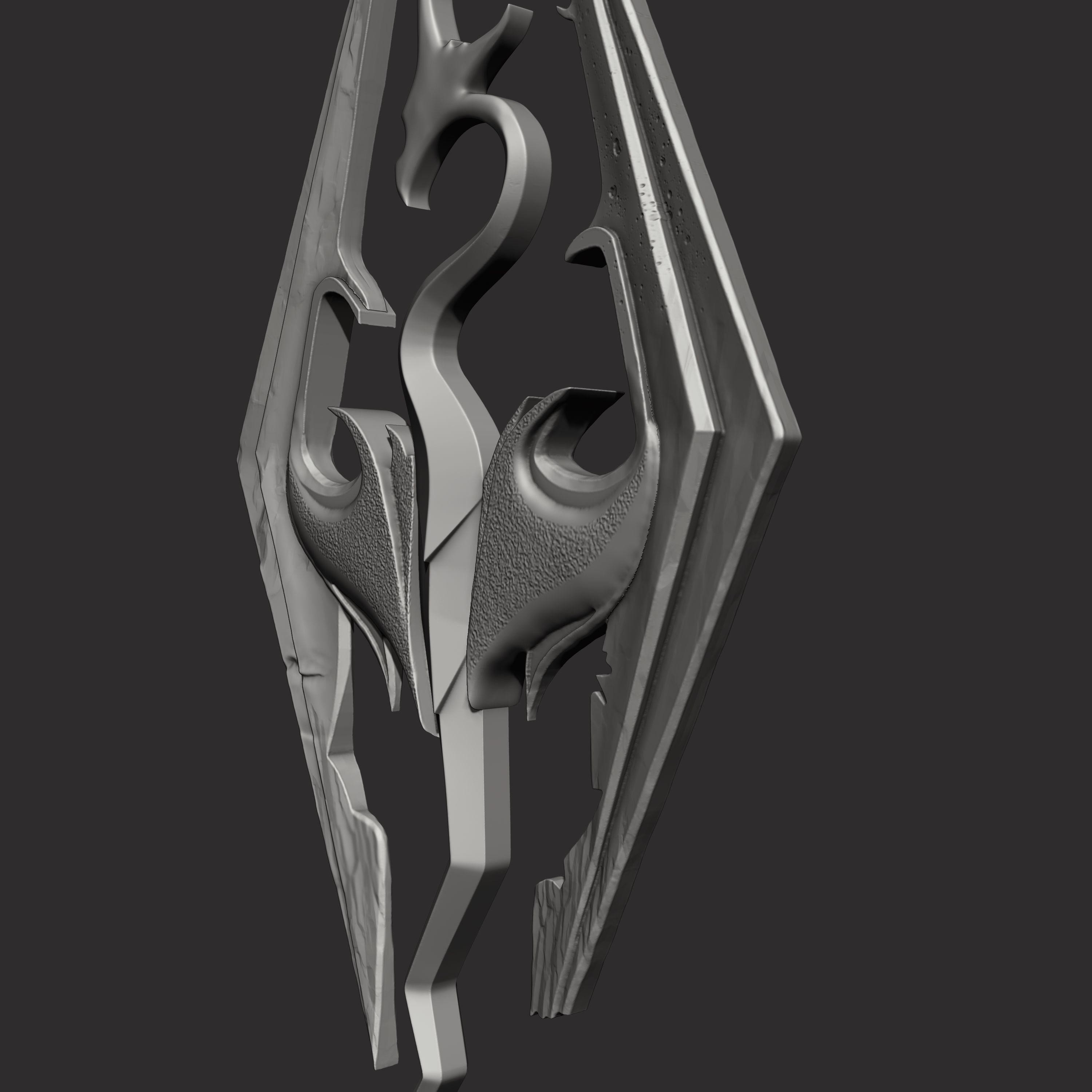 Skyrim elder scrolls logo 3D print model_34