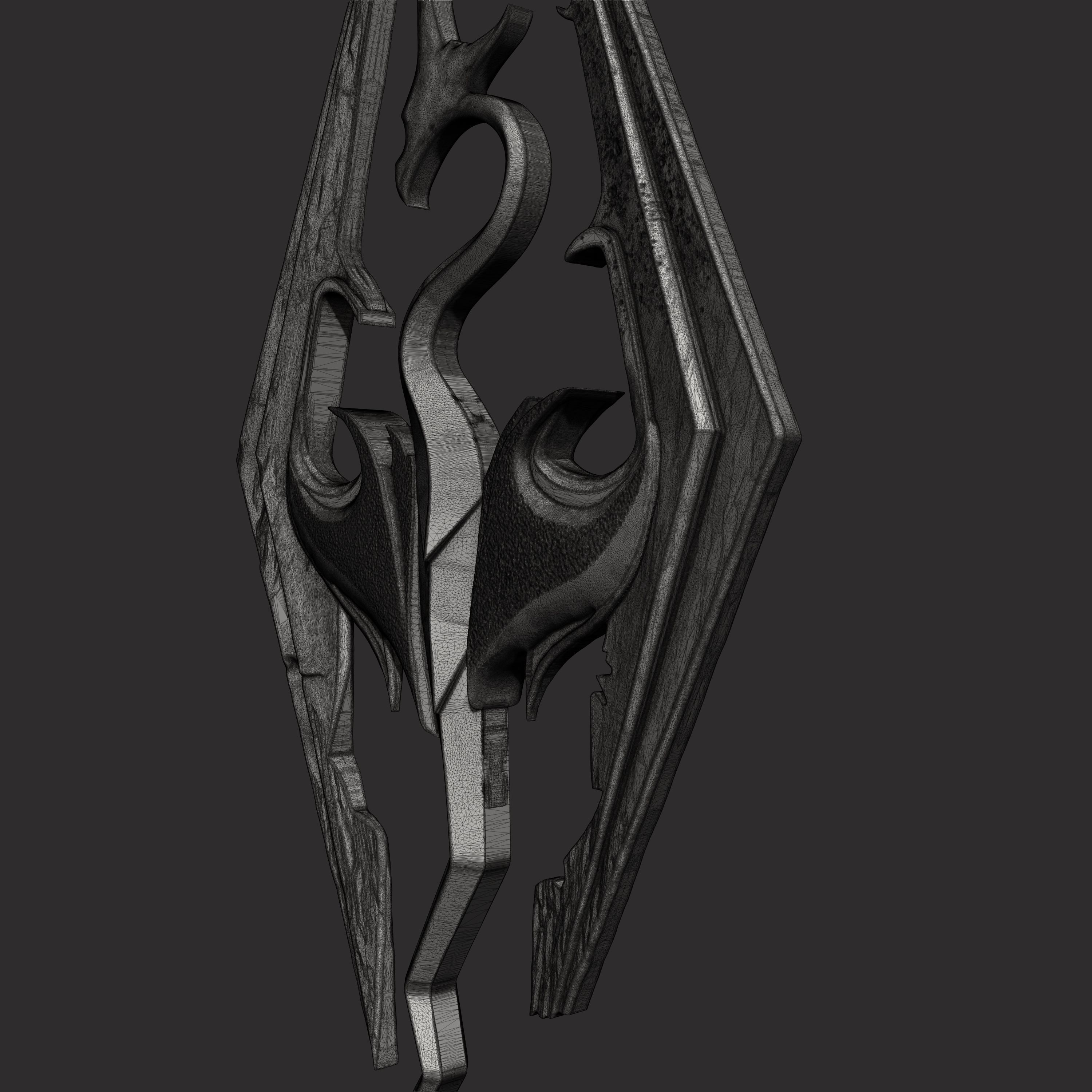 Skyrim elder scrolls logo 3D print model_35