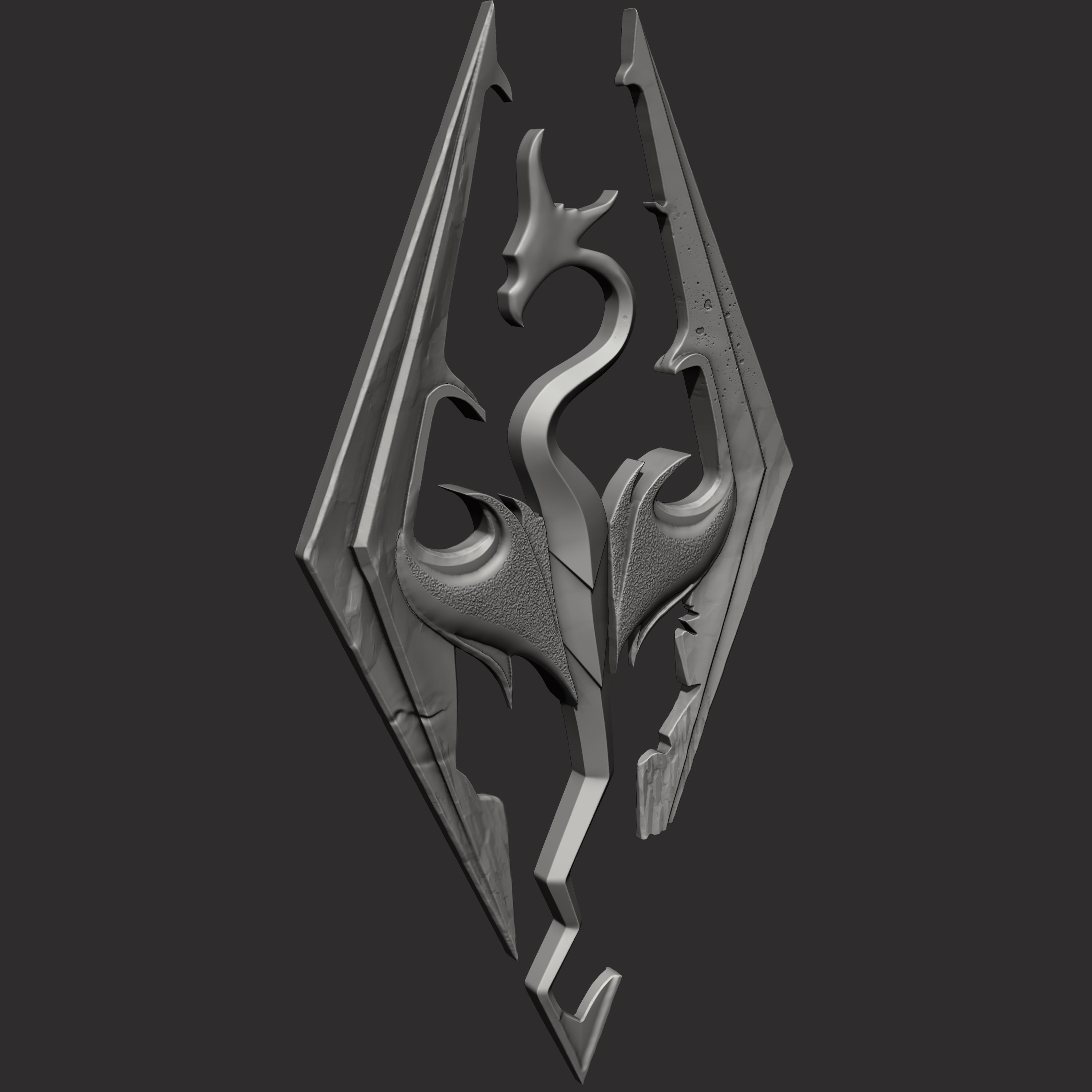 Skyrim elder scrolls logo 3D print model_4