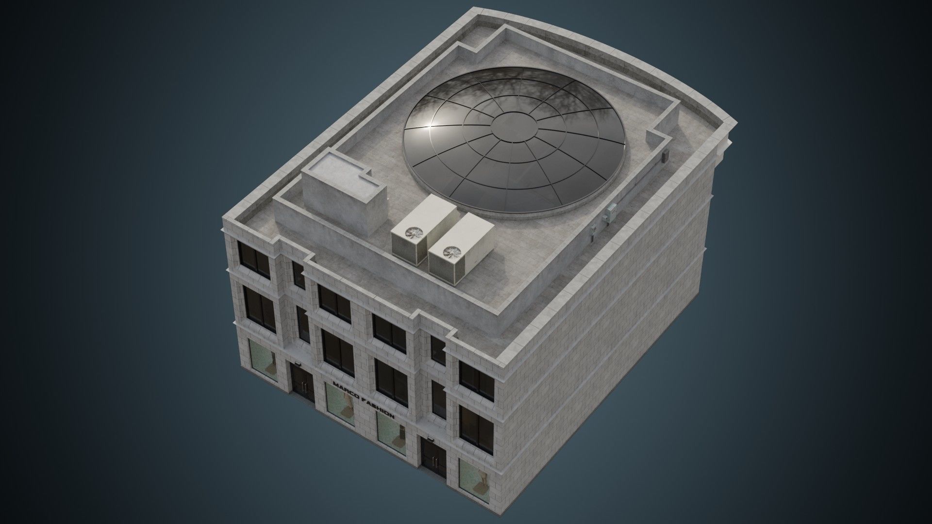 Building 28 Low-poly 3D model_2