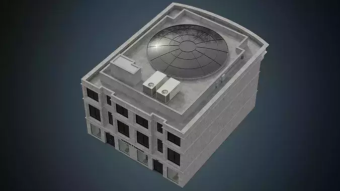 Building 28 Low-poly 3D model 3