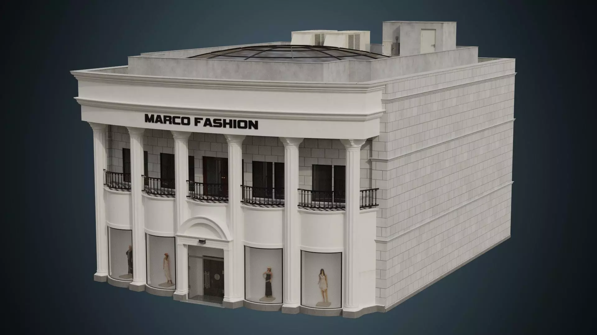 Building 28 Low-poly 3D model_0