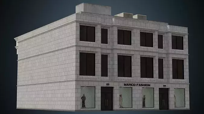 Building 28 Low-poly 3D model 4