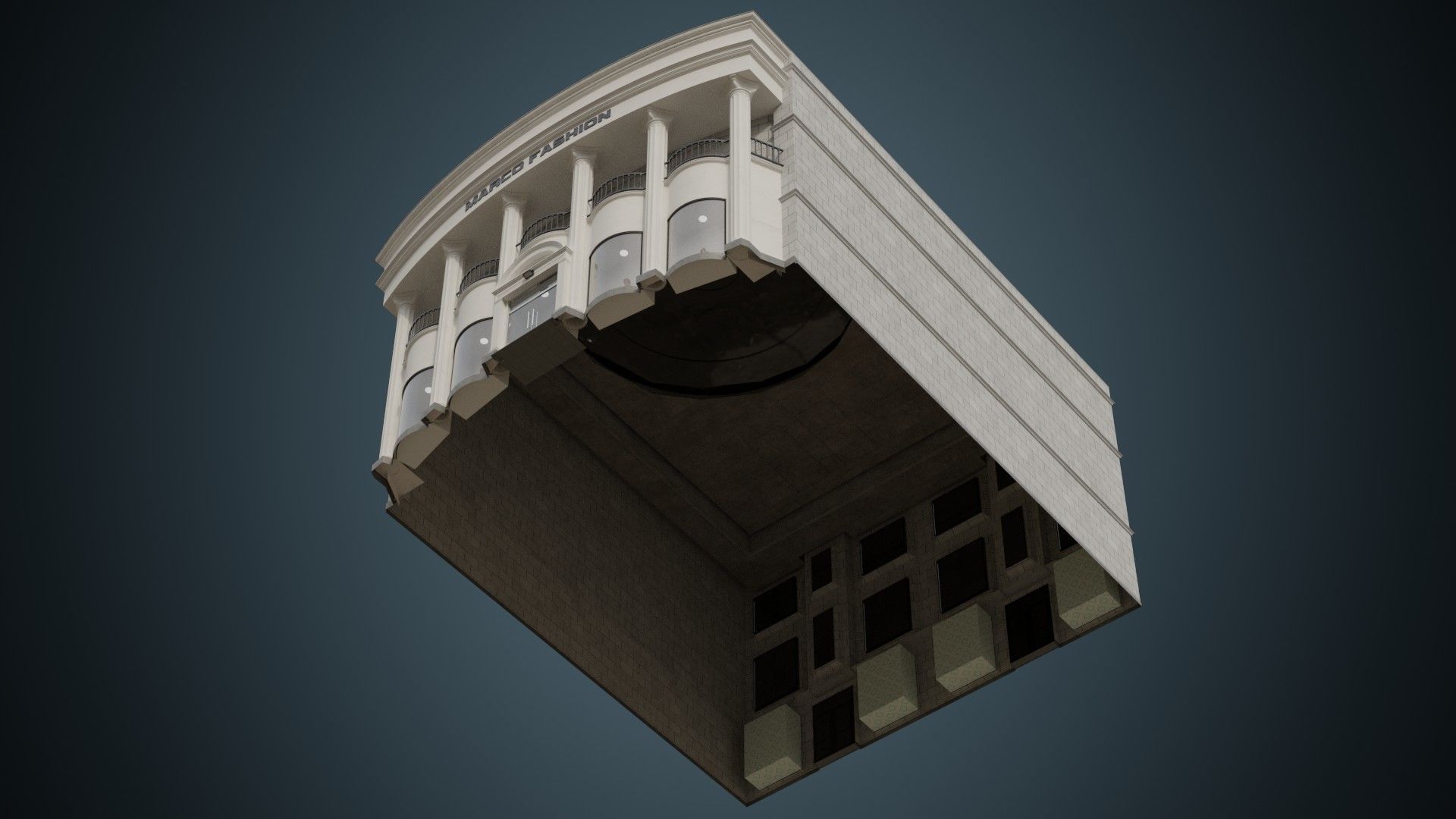 Building 28 Low-poly 3D model_4