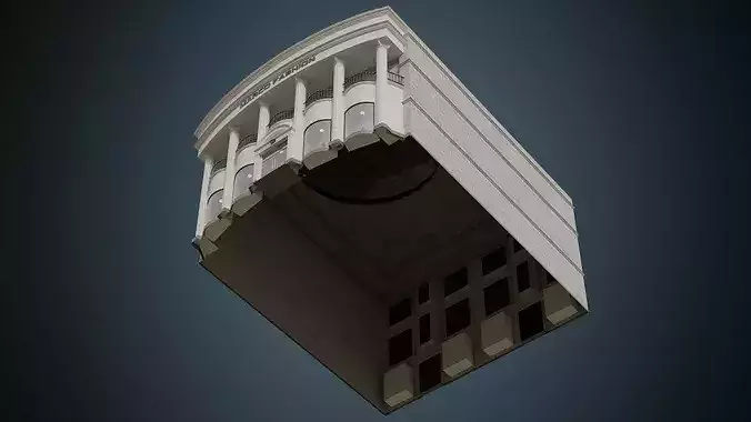 Building 28 Low-poly 3D model 5