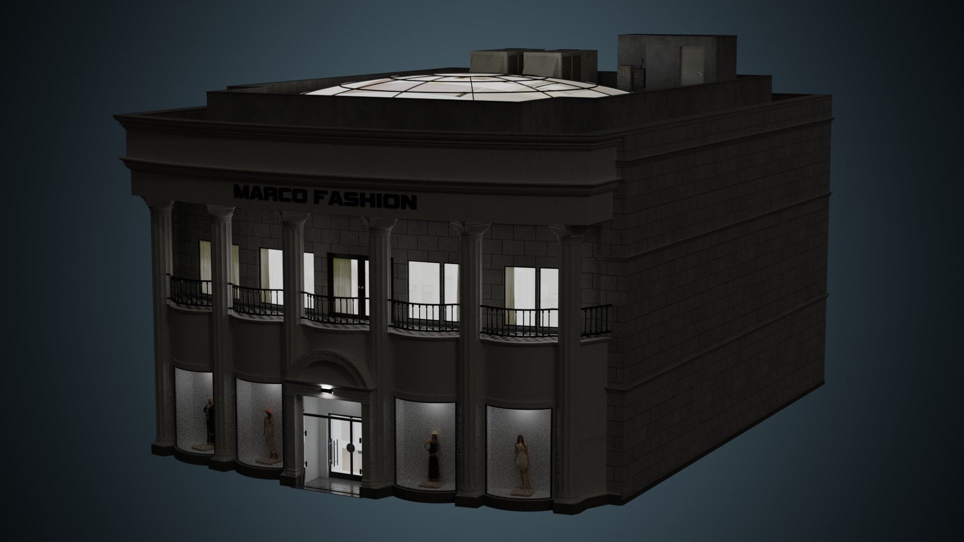 Building 28 Low-poly 3D model_10