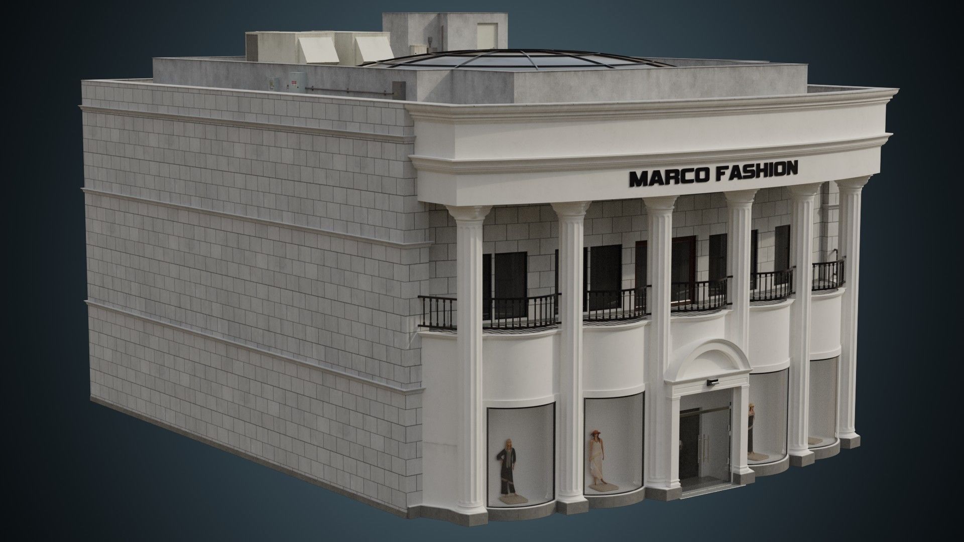 Building 28 Low-poly 3D model_1