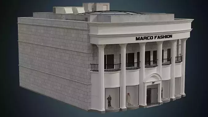 Building 28 Low-poly 3D model 2