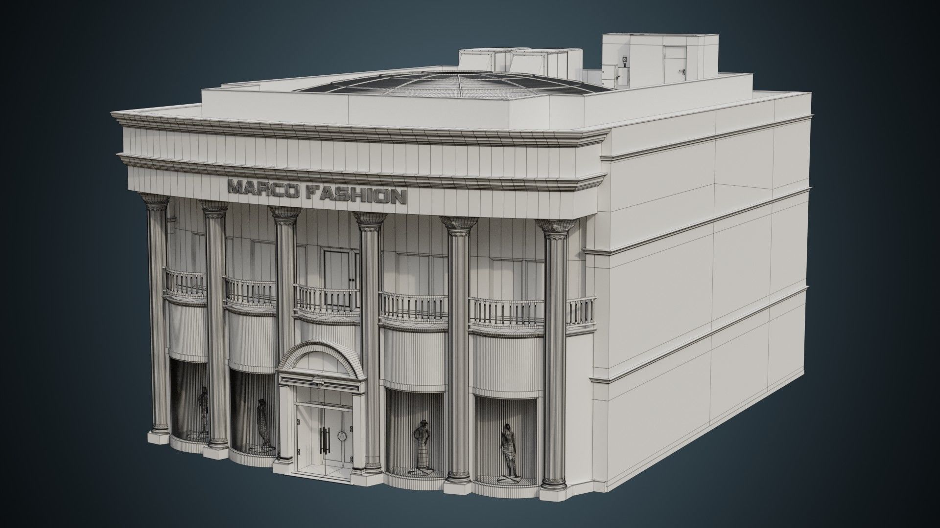 Building 28 Low-poly 3D model_13