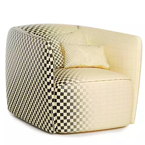 santa monica arm chair 3D model 6