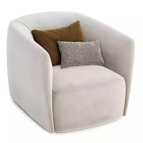 santa monica arm chair 3D model 4