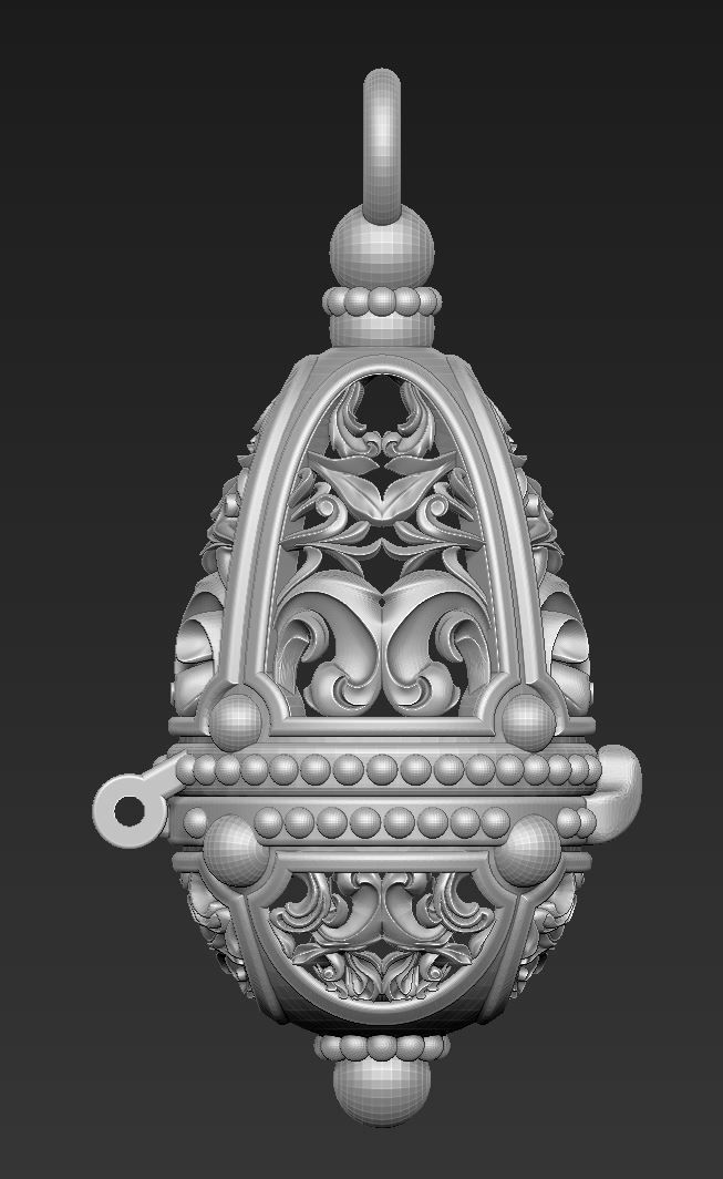 Pendant with hiding place 3D print model_1