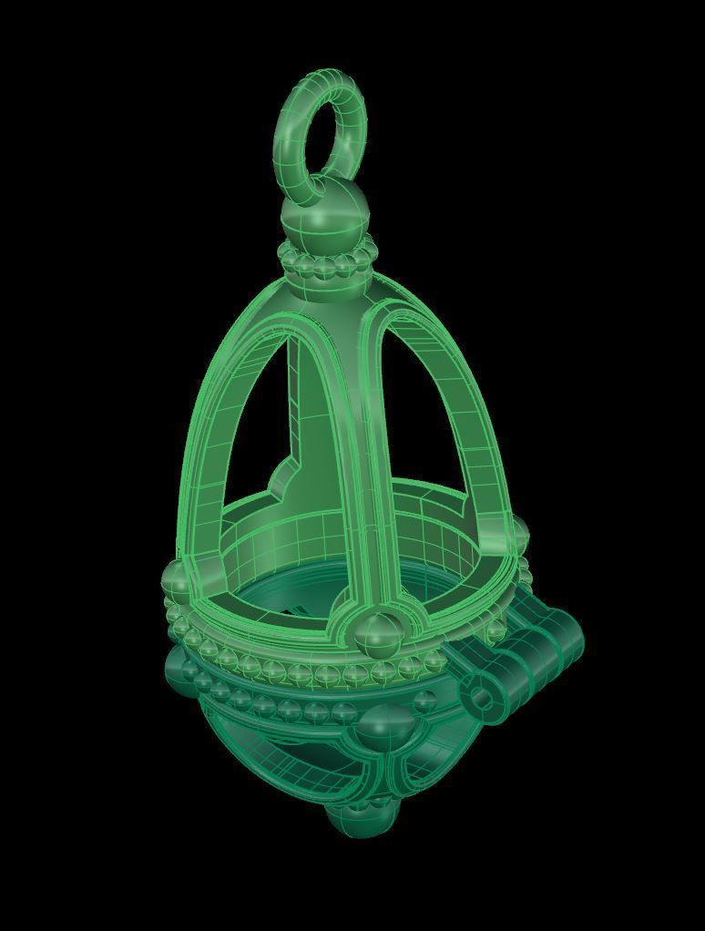Pendant with hiding place 3D print model_4