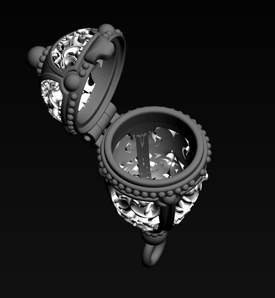 Pendant with hiding place 3D print model_3