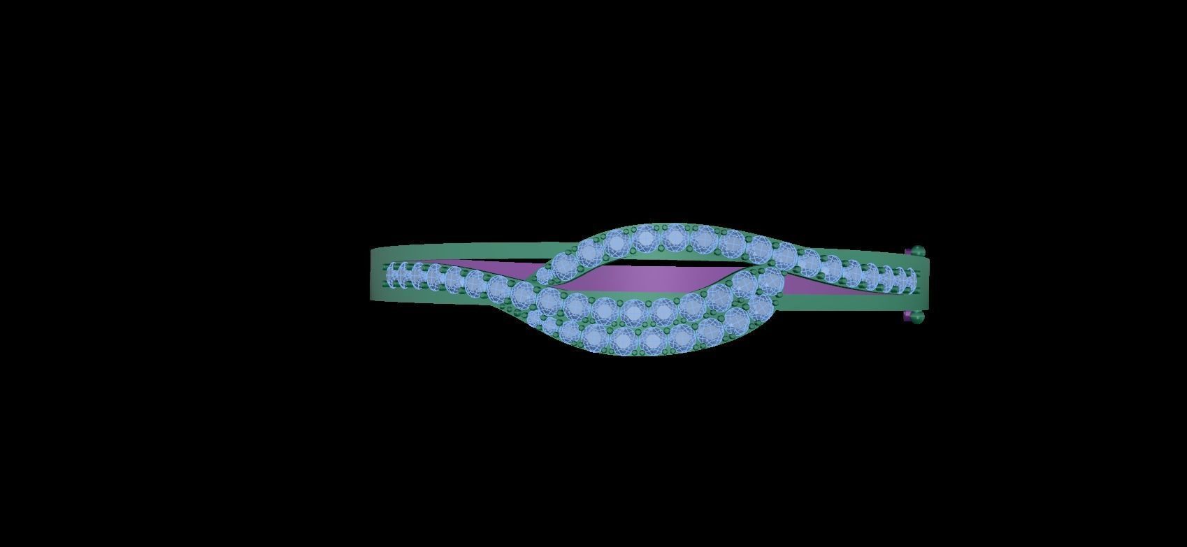 bracelets infinity ring with diamonds 3D print model_1