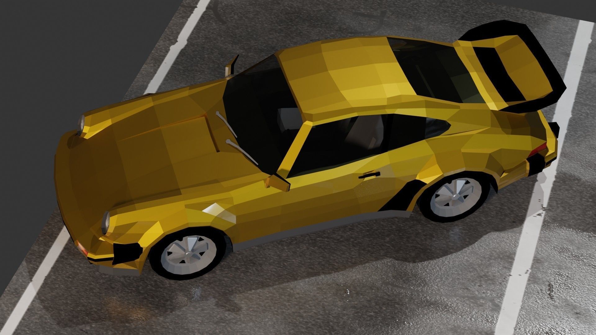 Porsche 911 2nd gen Low-poly 3D model_10