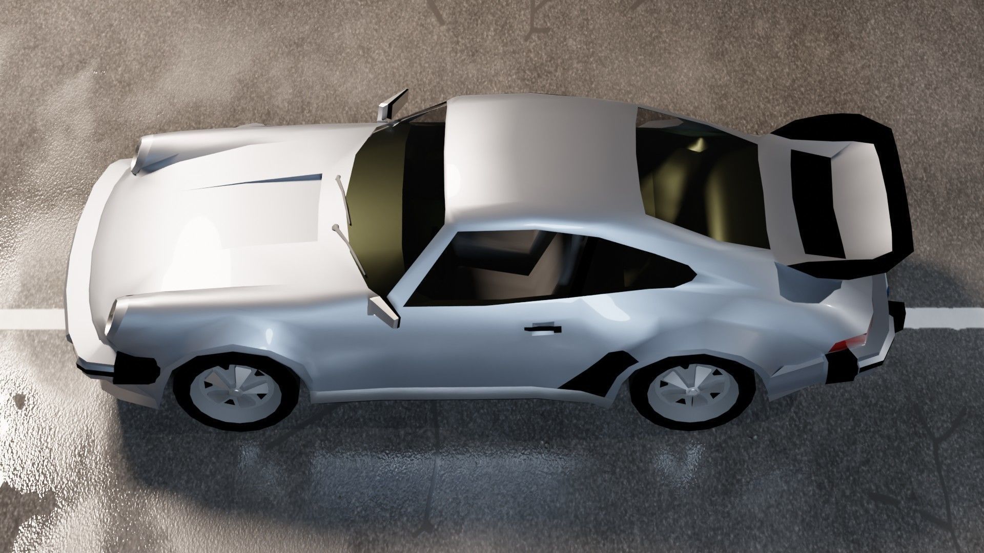 Porsche 911 2nd gen Low-poly 3D model_2