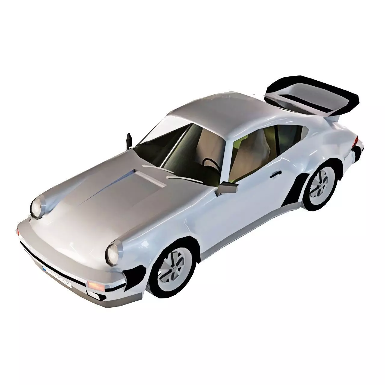 Porsche 911 2nd gen Low-poly 3D model_0
