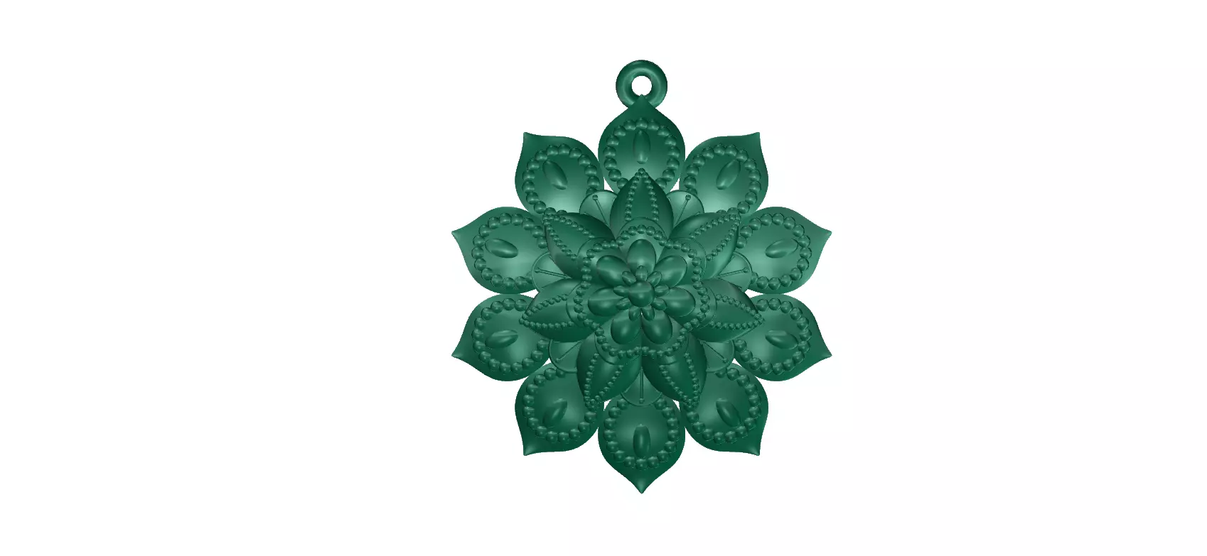 pendant emerald flower 3D print model_0