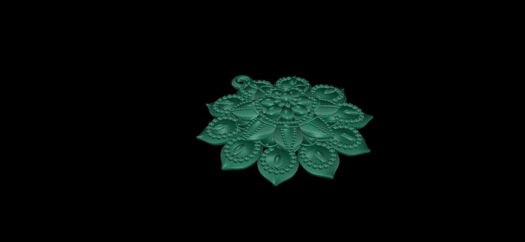 pendant emerald flower 3D print model_1