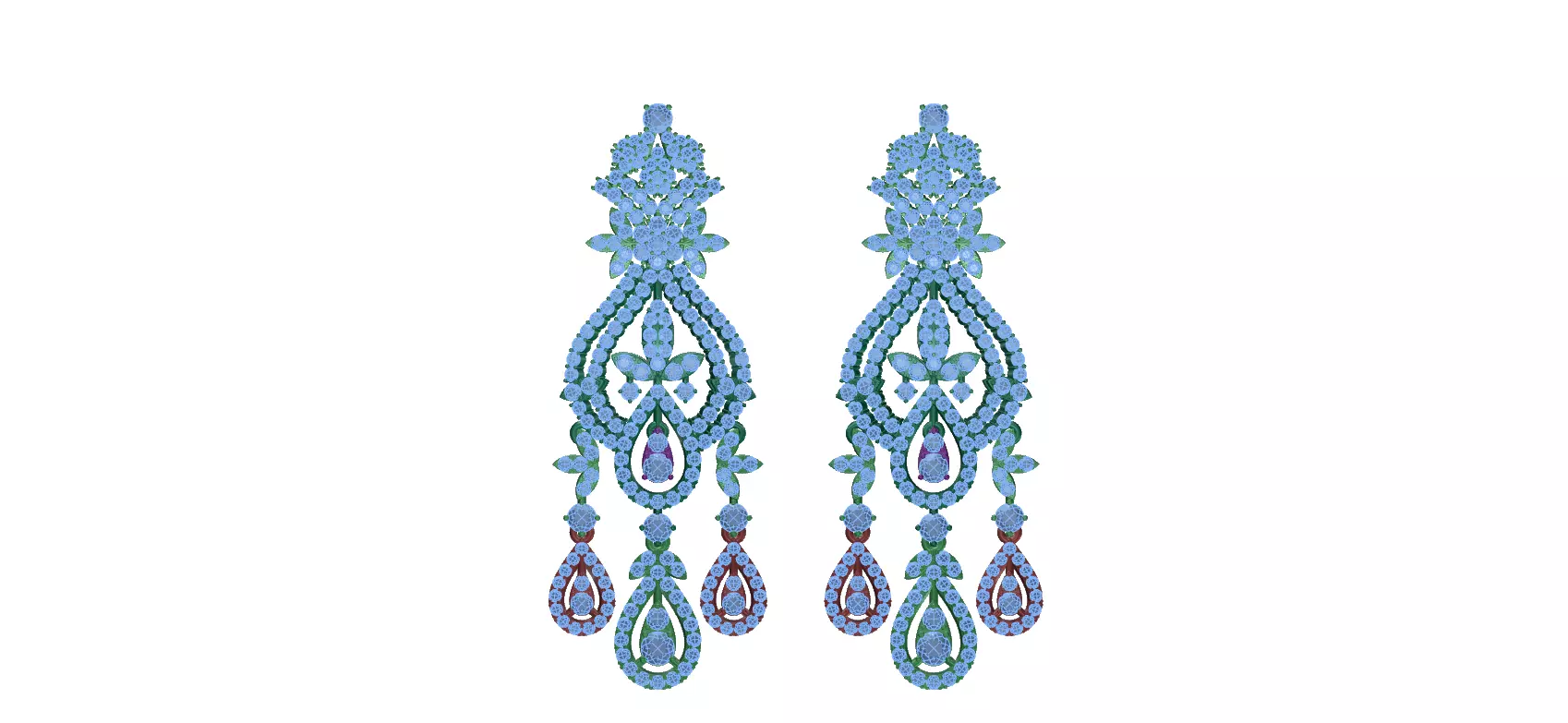 erring rhinestone drop earrings 3D print model_0