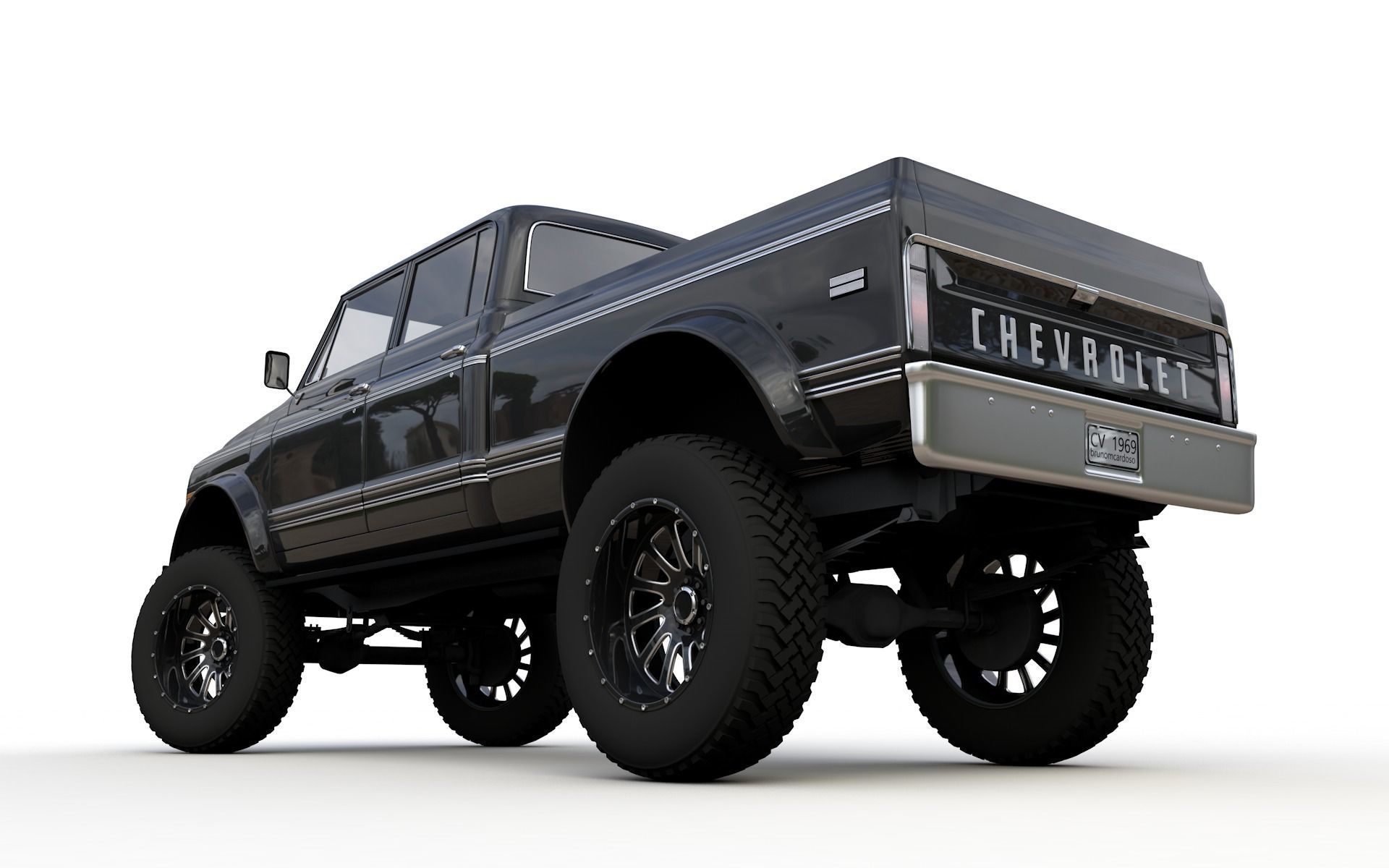 Chevy C40 Custom Pickup Truck 1969 3D model_3