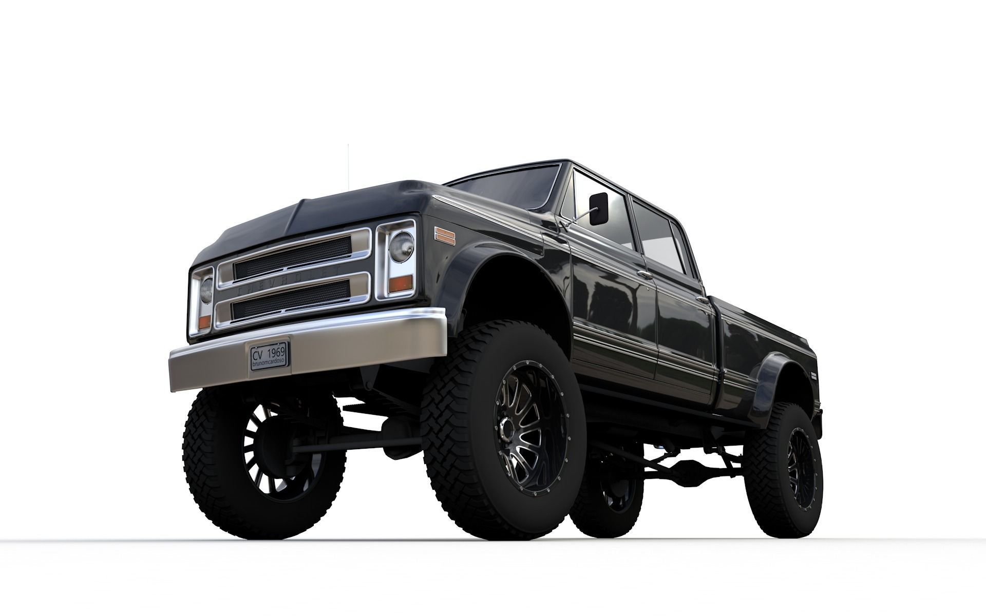 Chevy C40 Custom Pickup Truck 1969 3D model_2