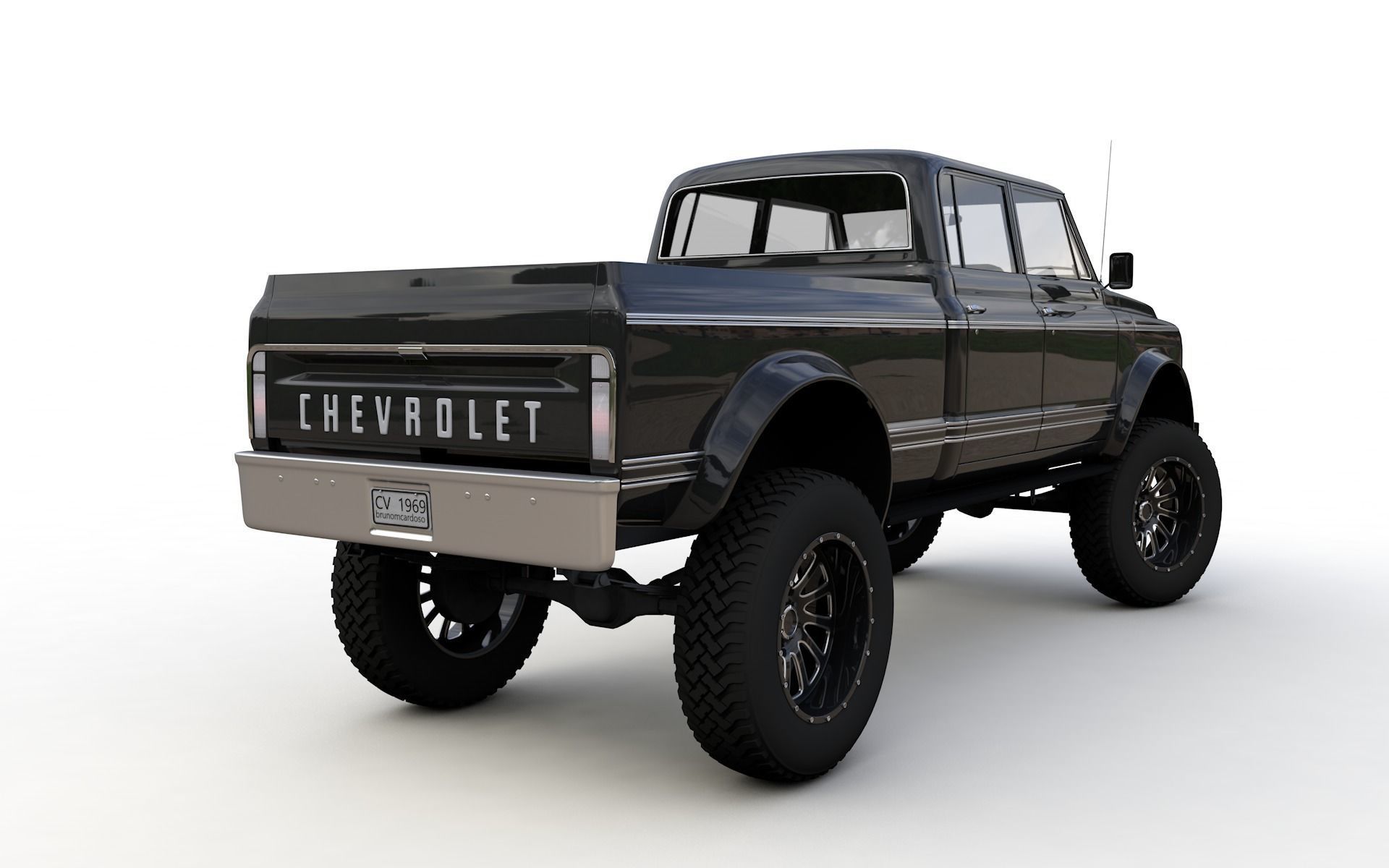 Chevy C40 Custom Pickup Truck 1969 3D model_13