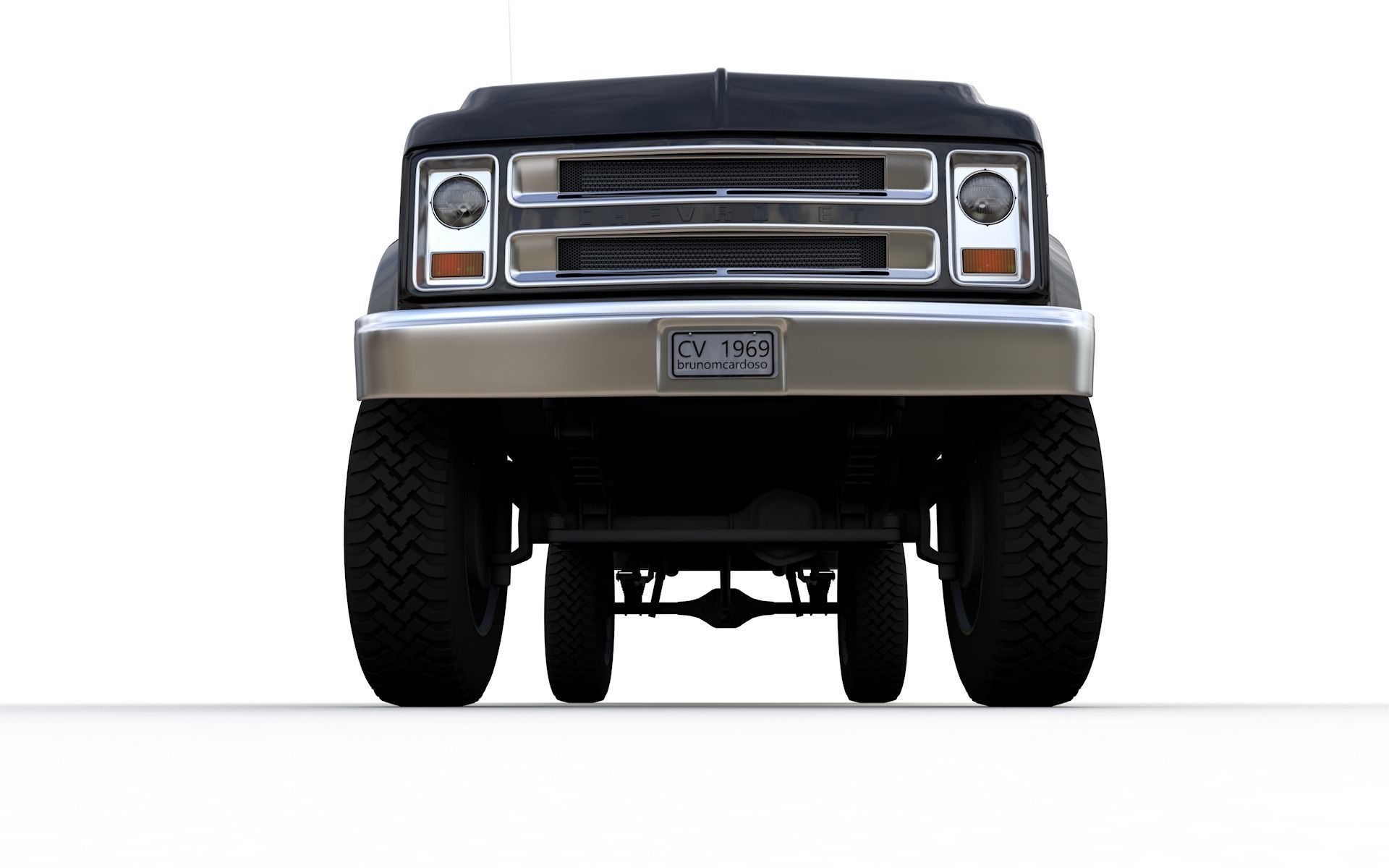 Chevy C40 Custom Pickup Truck 1969 3D model_10