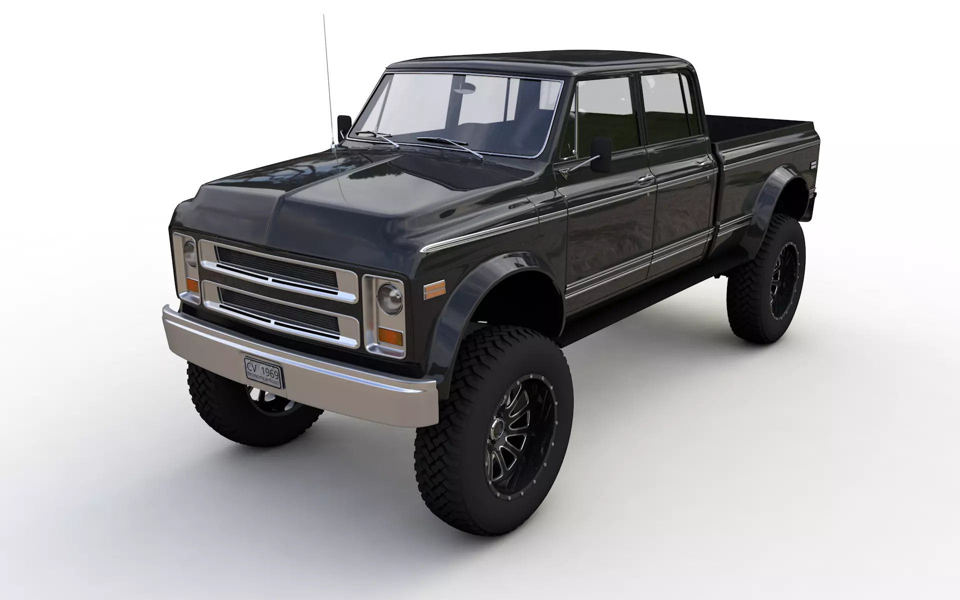 Chevy C40 Custom Pickup Truck 1969 3D model_0