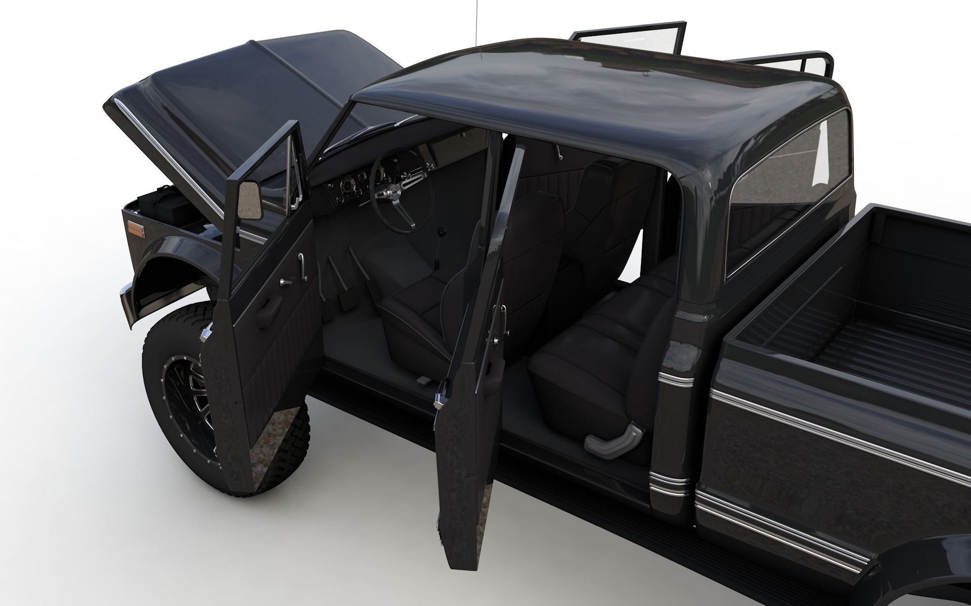 Chevy C40 Custom Pickup Truck 1969 3D model_14