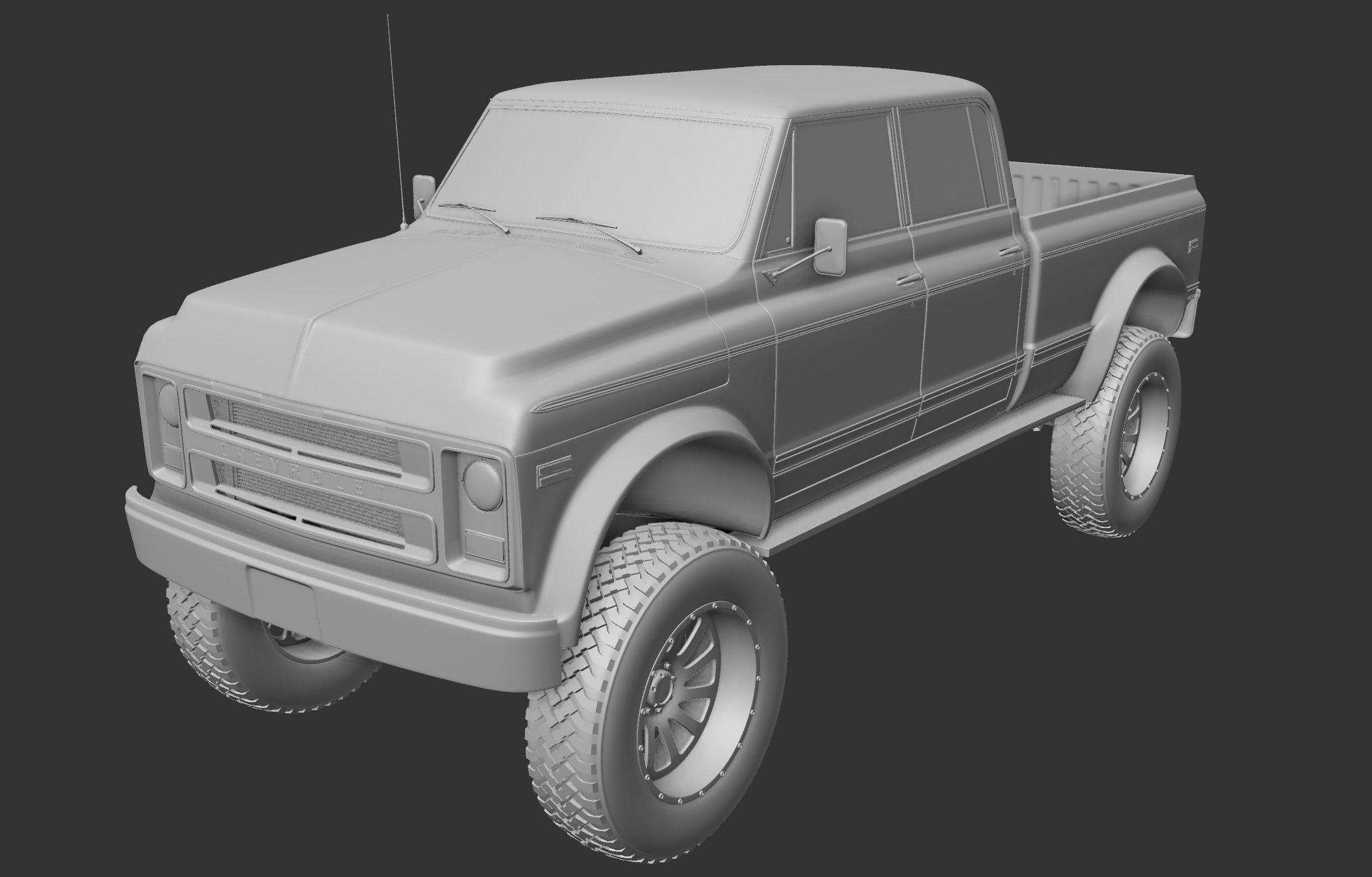Chevy C40 Custom Pickup Truck 1969 3D model_16