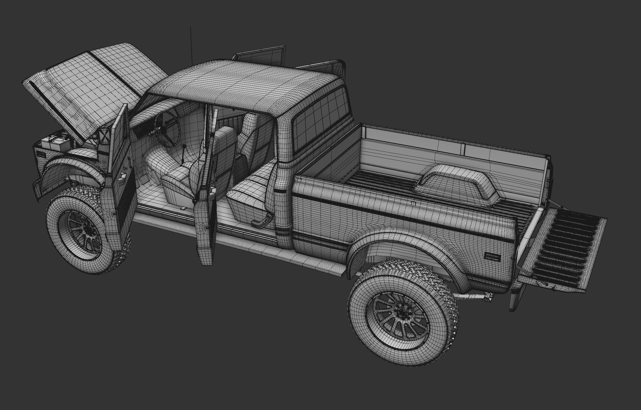 Chevy C40 Custom Pickup Truck 1969 3D model_21