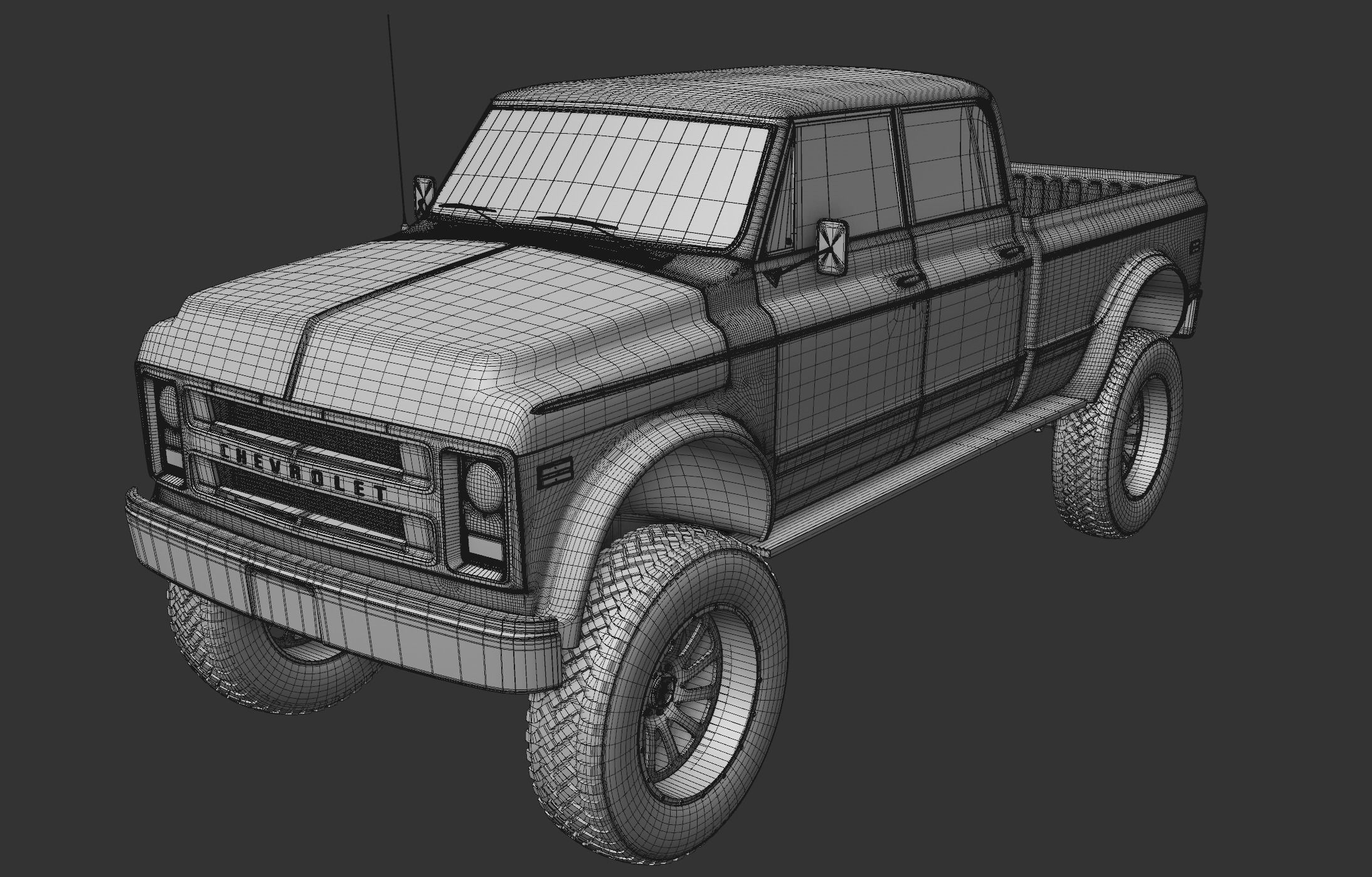 Chevy C40 Custom Pickup Truck 1969 3D model_17