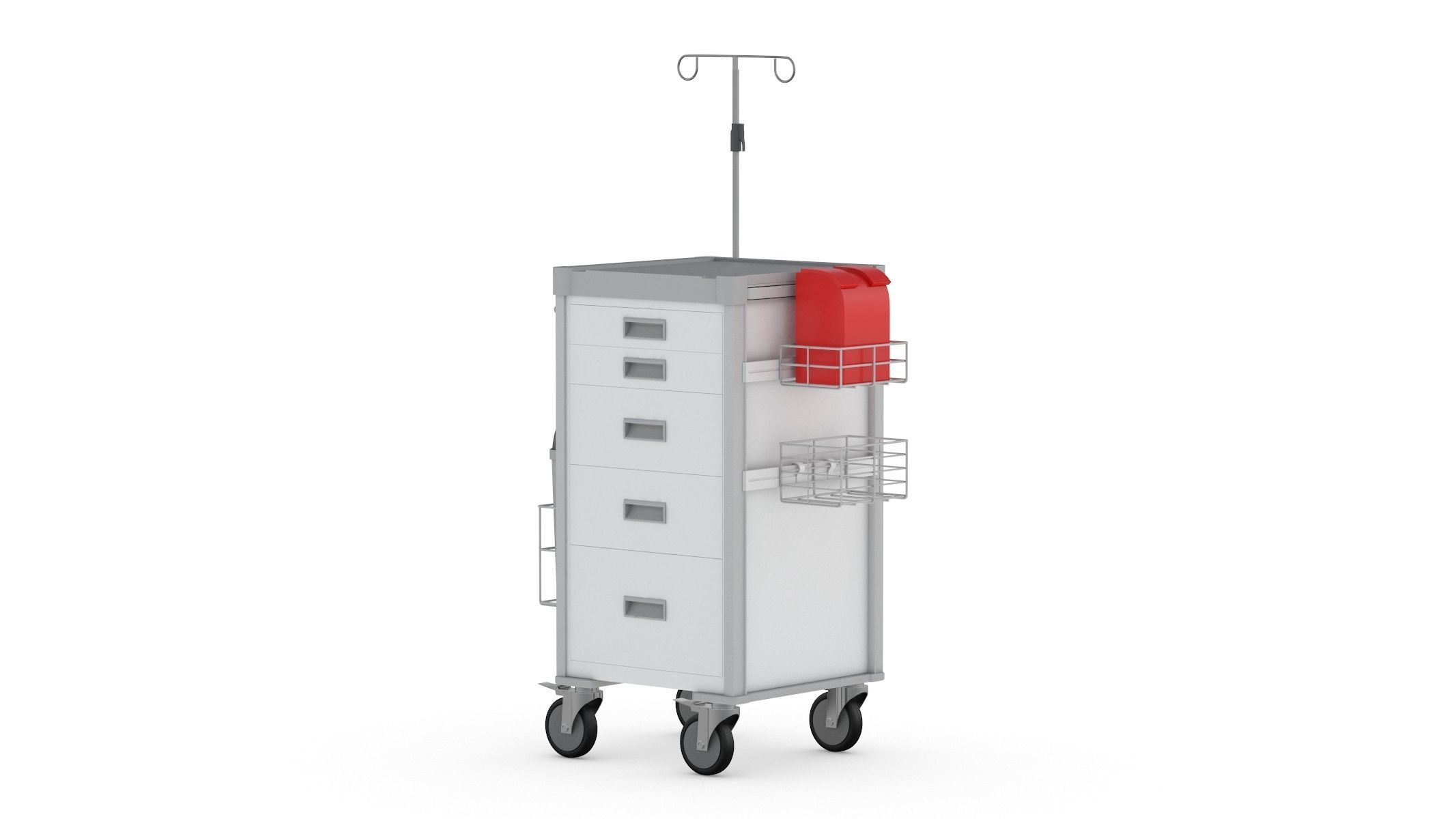 Medical Cart 02 PBR Realistic 3D model_4