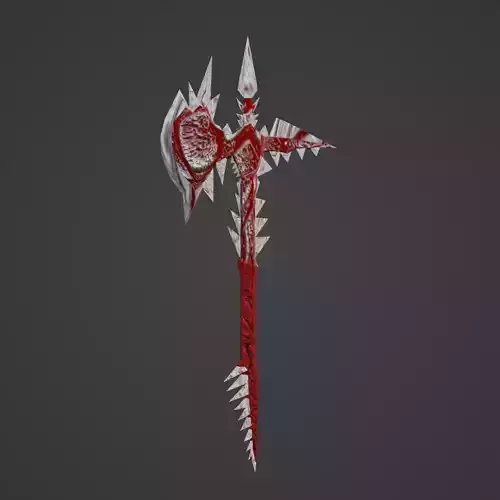 Stylized lizard axe weapon PBR low-poly Game ready 