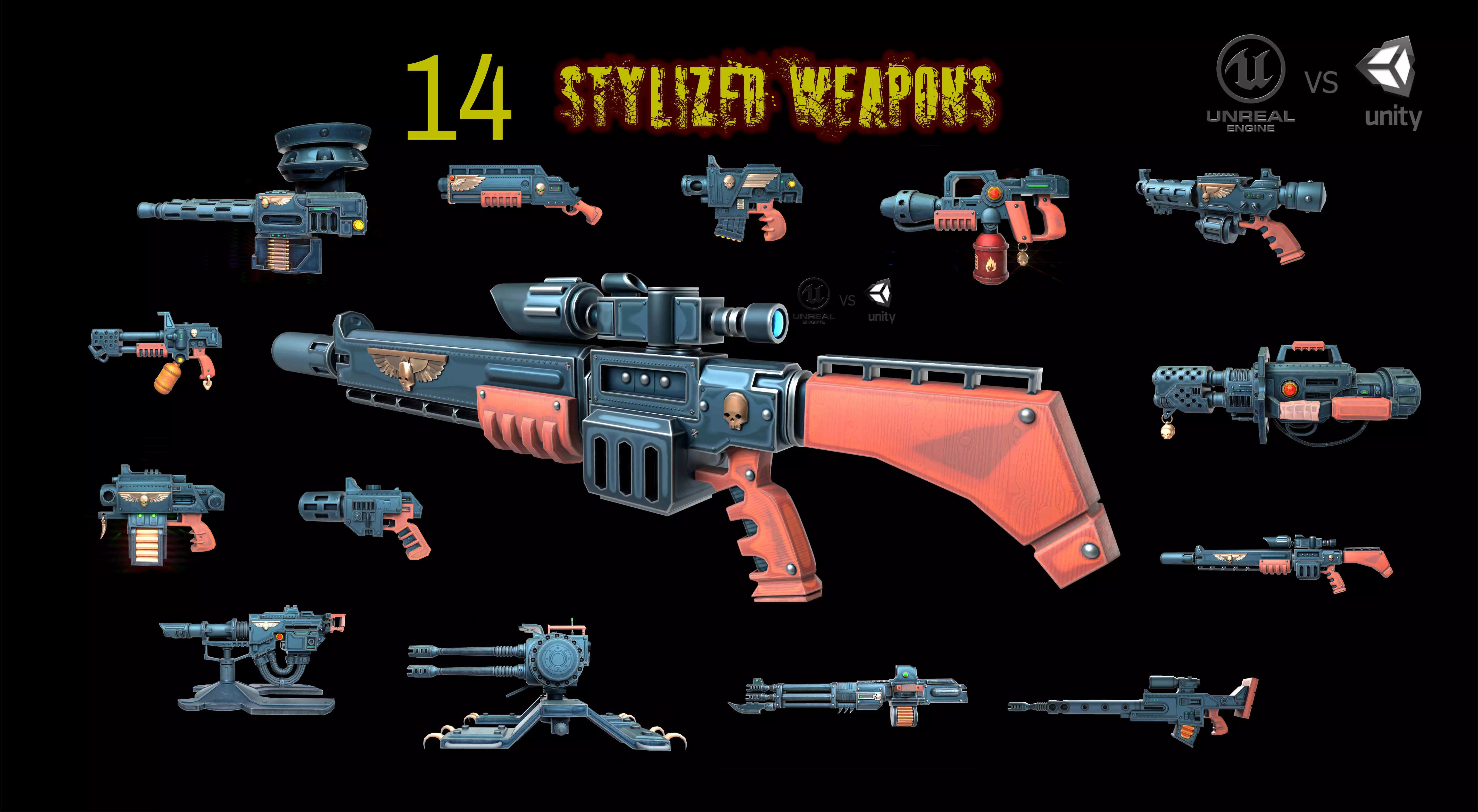 STYLIZED TOON WEAPONS  VOL1 Low-poly 3D model_0