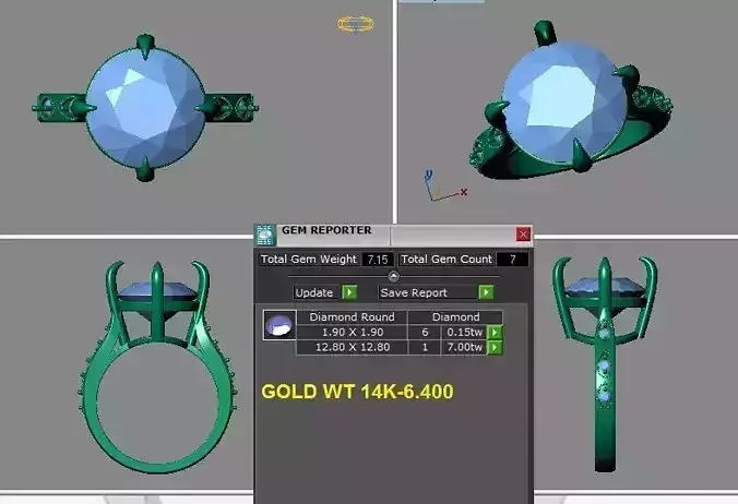 solitaire ring 7 ct and up